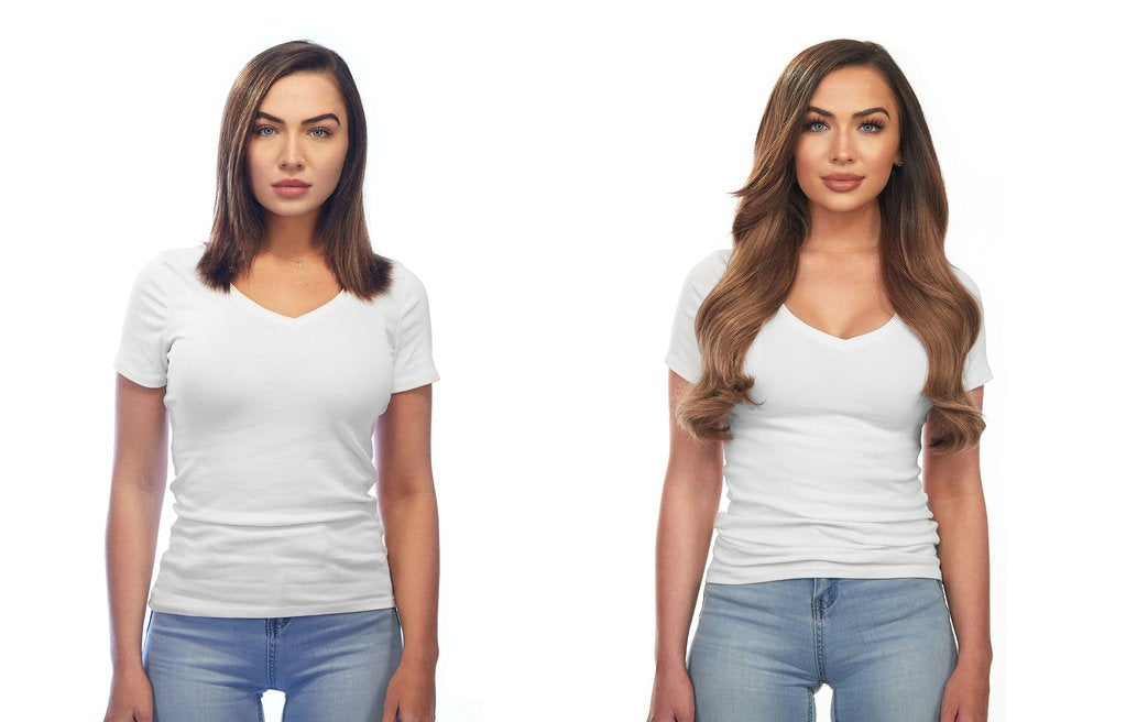 Extenciones de Cabello - Castaño Claro ( 20 Pulgadas )