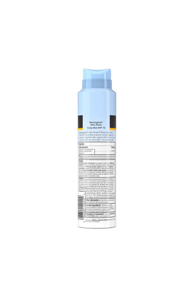 Protector Solar Ultra Sheer Body Mist SPF 70